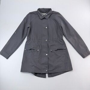 A New Day Womens Gray Utility Anorak Jacket Drawstring Waist S